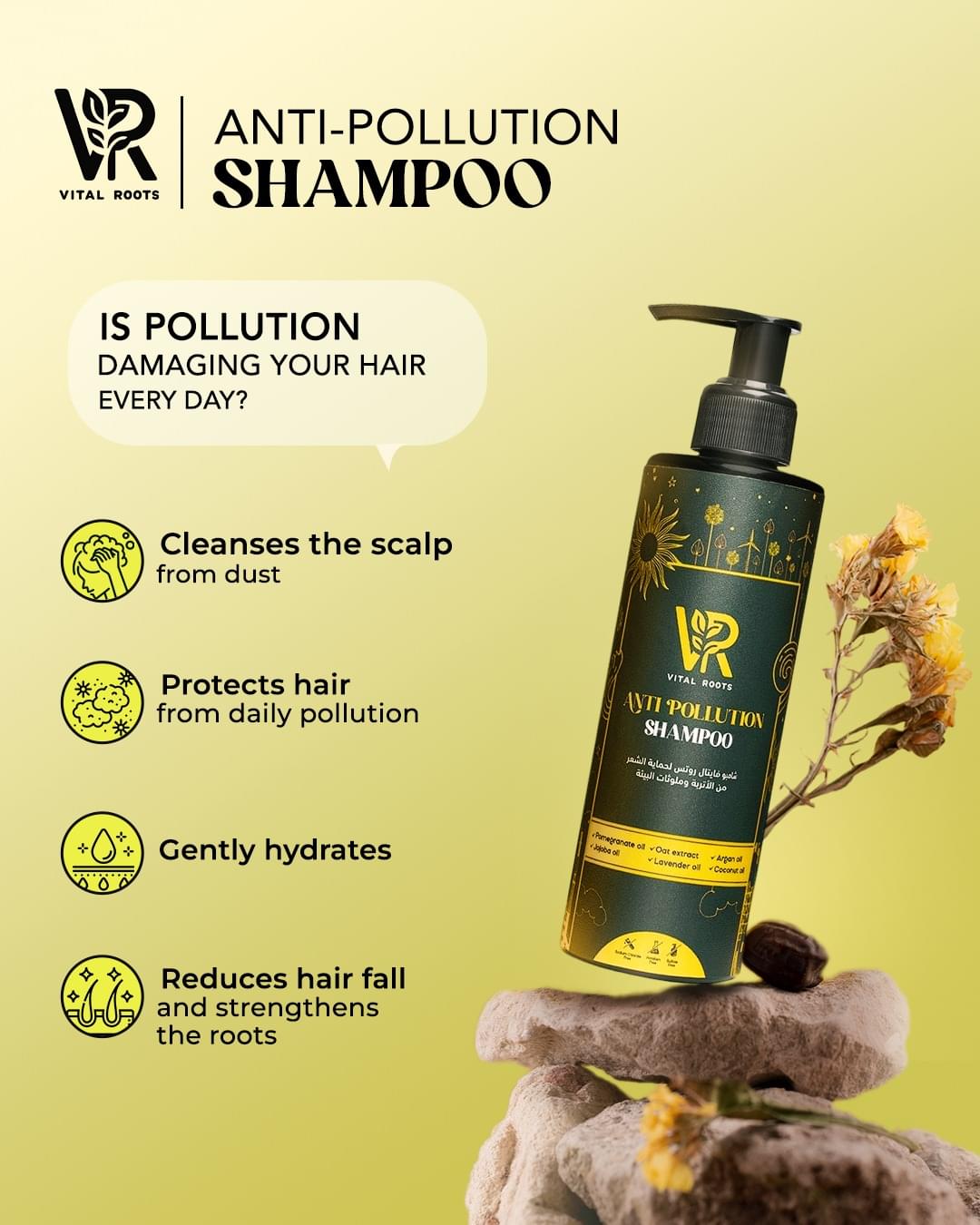 About Vital Roots Anti-Pollution Shampoo